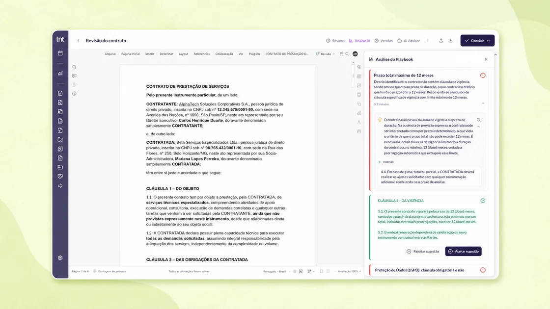 Da aprovação direto para a assinatura.